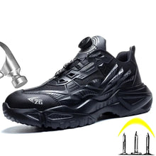 Load image into Gallery viewer, New Safety Work Shoes Black Style Rotary Button