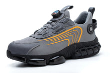 Load image into Gallery viewer, Grey & Black Rotary Buckle Work Sneakers Protective Safety Steel Toe Shoes