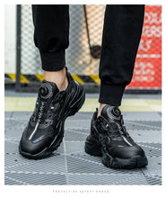 Load image into Gallery viewer, New Safety Work Shoes Black Style Rotary Button