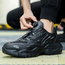 Load image into Gallery viewer, New Safety Work Shoes Black Style Rotary Button