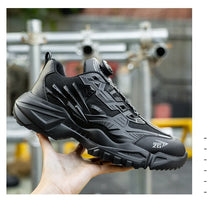 Load image into Gallery viewer, New Safety Work Shoes Black Style Rotary Button
