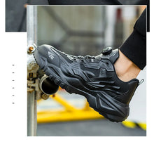 Load image into Gallery viewer, New Safety Work Shoes Black Style Rotary Button