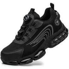 Load image into Gallery viewer, Grey & Black Rotary Buckle Work Sneakers Protective Safety Steel Toe Shoes