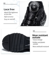 Load image into Gallery viewer, New Safety Work Shoes Black Style Rotary Button