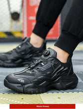 Load image into Gallery viewer, New Safety Work Shoes Black Style Rotary Button