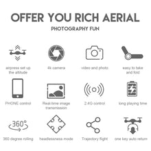 Load image into Gallery viewer, Mini Drone Led Light Dual 4K Camera RC Quadcopter Long Flying Time