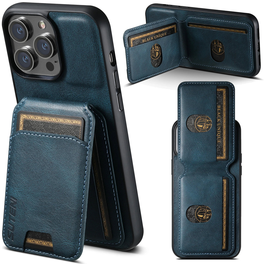 Card Holder Leather Magnetic Pocket Cover Wallet Phone Case For iPhone X XS XR 11 12 13 14 15 Plus 16 Pro Max