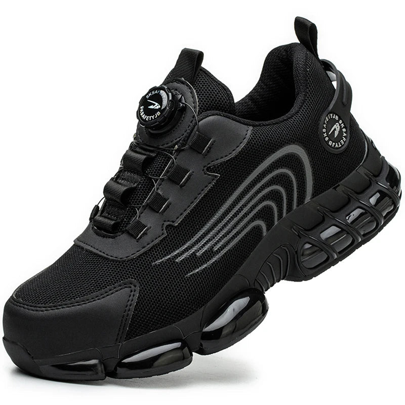 New Indestructible Rotating Button Work Sneakers Safety Shoes