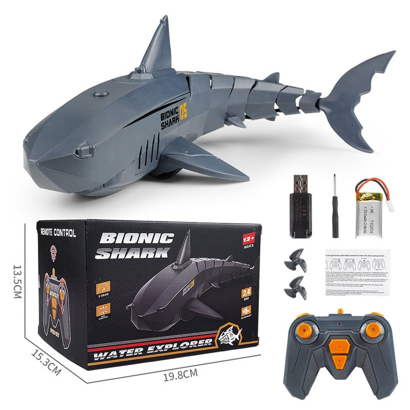 The NEW 2.4G Remote Control Four Way Shark Spoof Water Toy